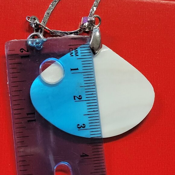 Mens Genuine Abalone Shell Pendant Necklace Triangular Abalone Pendant Short - Picture 6 of 10